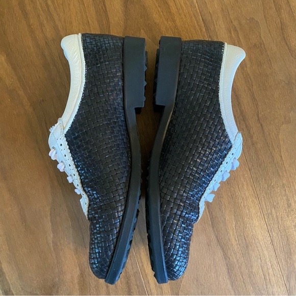 Vintage Aerogreen Woven Leather Golf Shoes Blue White Mens 8 main image 9